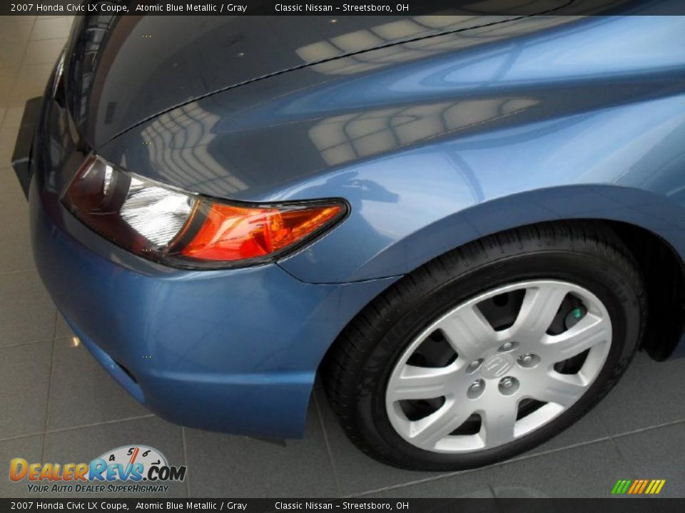 2007 Honda Civic LX Coupe Atomic Blue Metallic / Gray Photo #2
