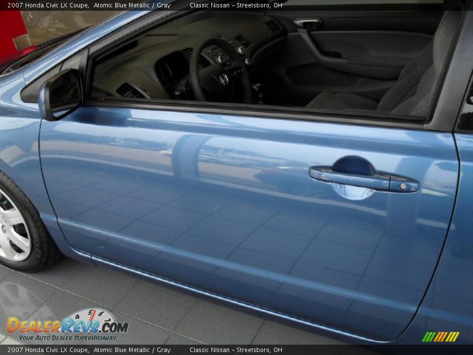 2007 Honda Civic LX Coupe Atomic Blue Metallic / Gray Photo #3