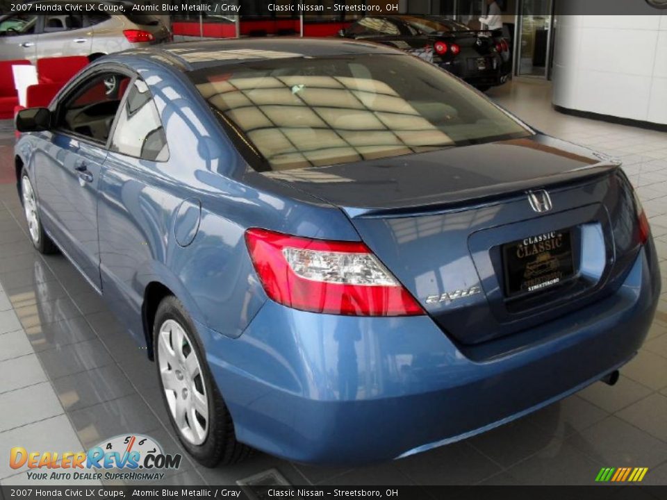 2007 Honda Civic LX Coupe Atomic Blue Metallic / Gray Photo #5