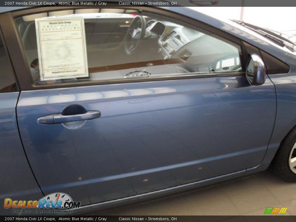 2007 Honda Civic LX Coupe Atomic Blue Metallic / Gray Photo #9
