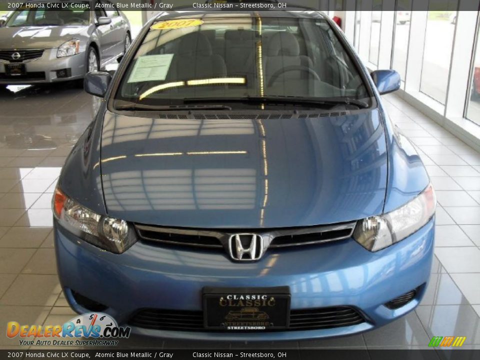 2007 Honda Civic LX Coupe Atomic Blue Metallic / Gray Photo #11