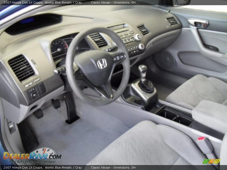 2007 Honda Civic LX Coupe Atomic Blue Metallic / Gray Photo #13