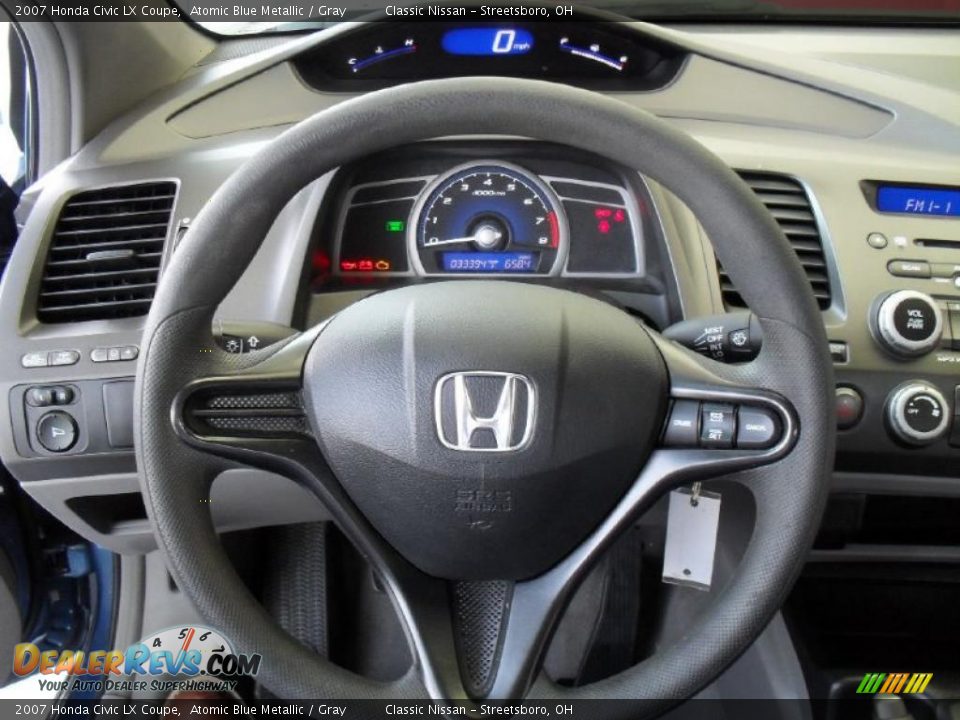 2007 Honda Civic LX Coupe Atomic Blue Metallic / Gray Photo #22