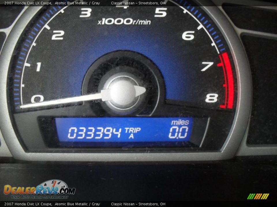 2007 Honda Civic LX Coupe Atomic Blue Metallic / Gray Photo #23