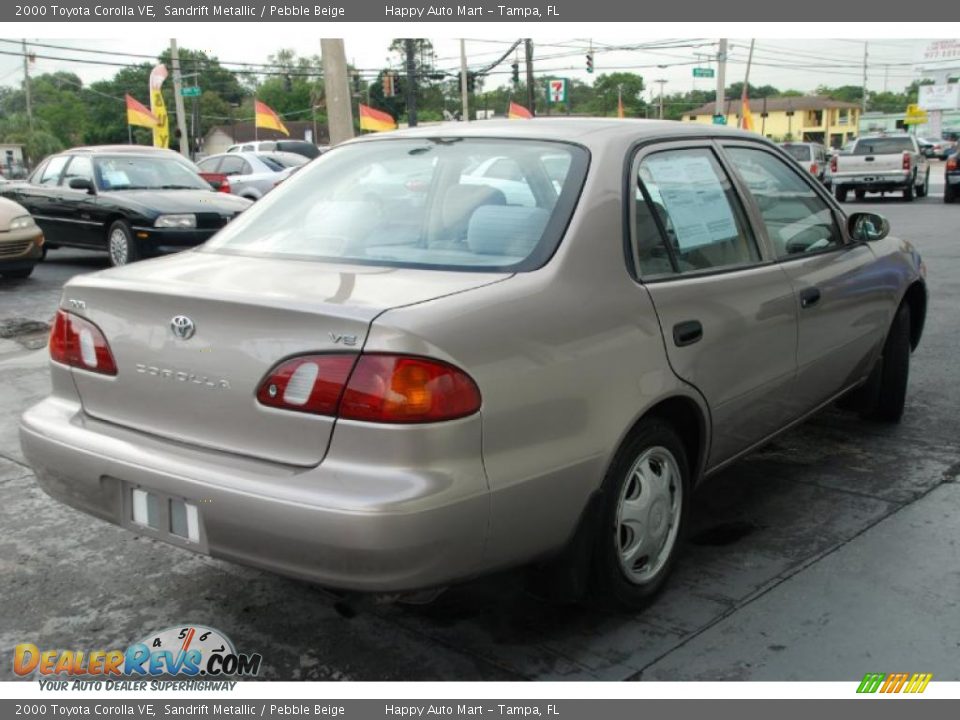 2000 Toyota Corolla VE Sandrift Metallic / Pebble Beige Photo #6