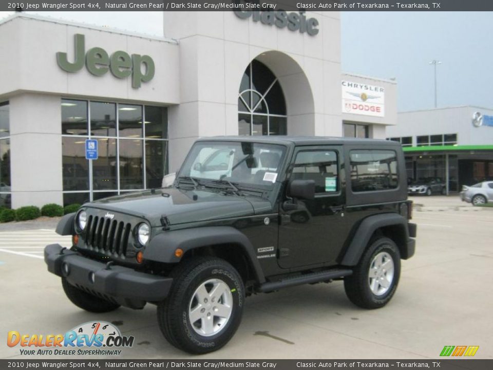 2010 Jeep Wrangler Sport 4x4 Natural Green Pearl / Dark Slate Gray/Medium Slate Gray Photo #1