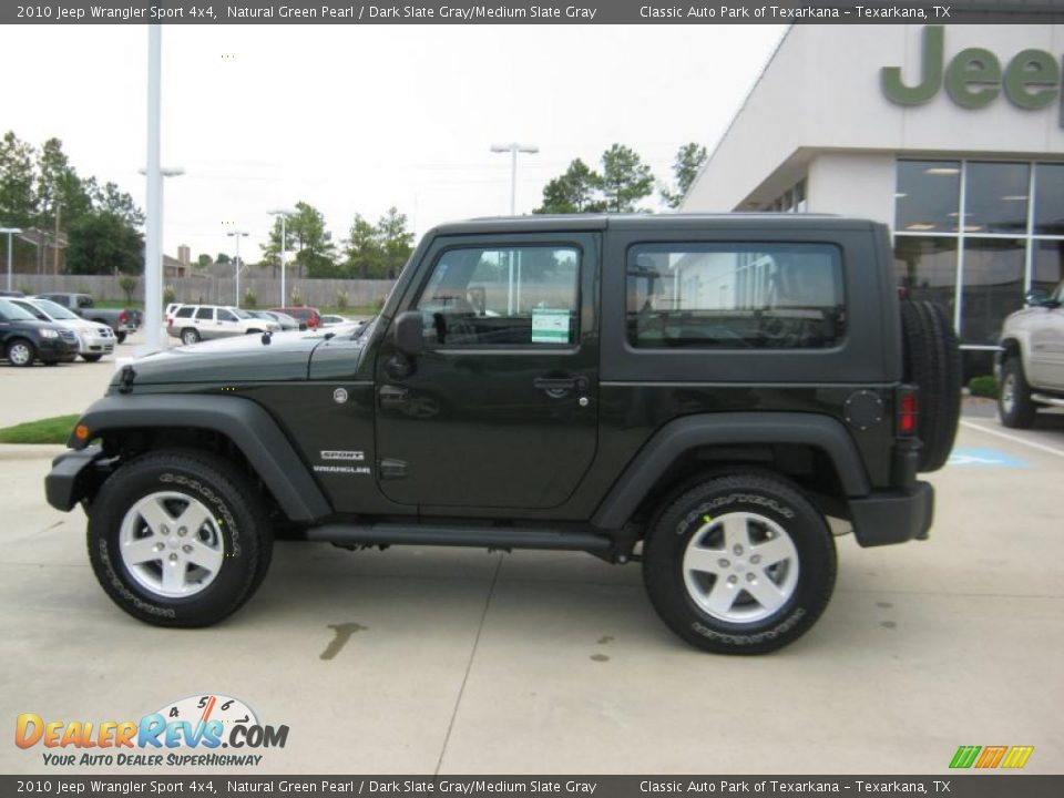 2010 Jeep Wrangler Sport 4x4 Natural Green Pearl / Dark Slate Gray/Medium Slate Gray Photo #2