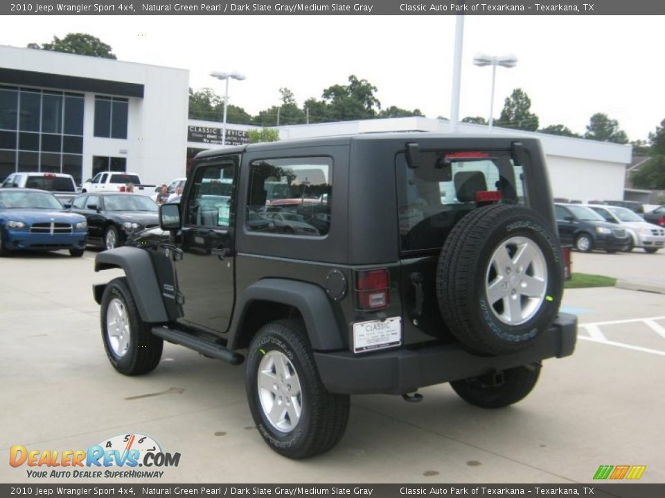 2010 Jeep Wrangler Sport 4x4 Natural Green Pearl / Dark Slate Gray/Medium Slate Gray Photo #3