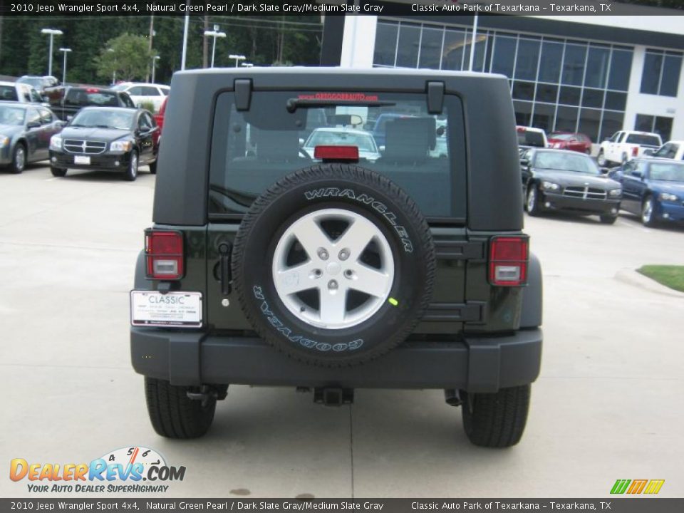 2010 Jeep Wrangler Sport 4x4 Natural Green Pearl / Dark Slate Gray/Medium Slate Gray Photo #4