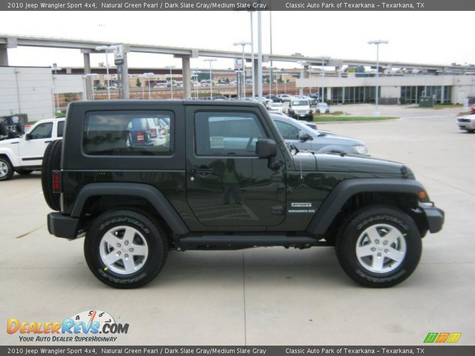 2010 Jeep Wrangler Sport 4x4 Natural Green Pearl / Dark Slate Gray/Medium Slate Gray Photo #6