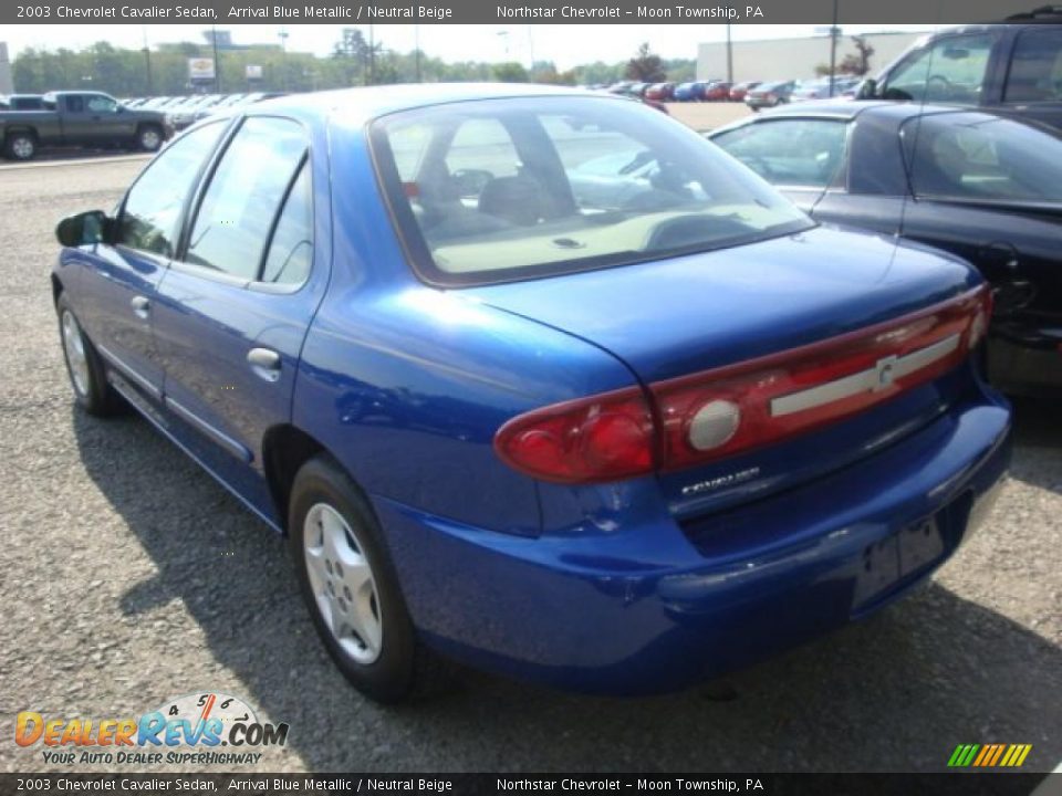 2003 Chevrolet Cavalier Sedan Arrival Blue Metallic / Neutral Beige Photo #3