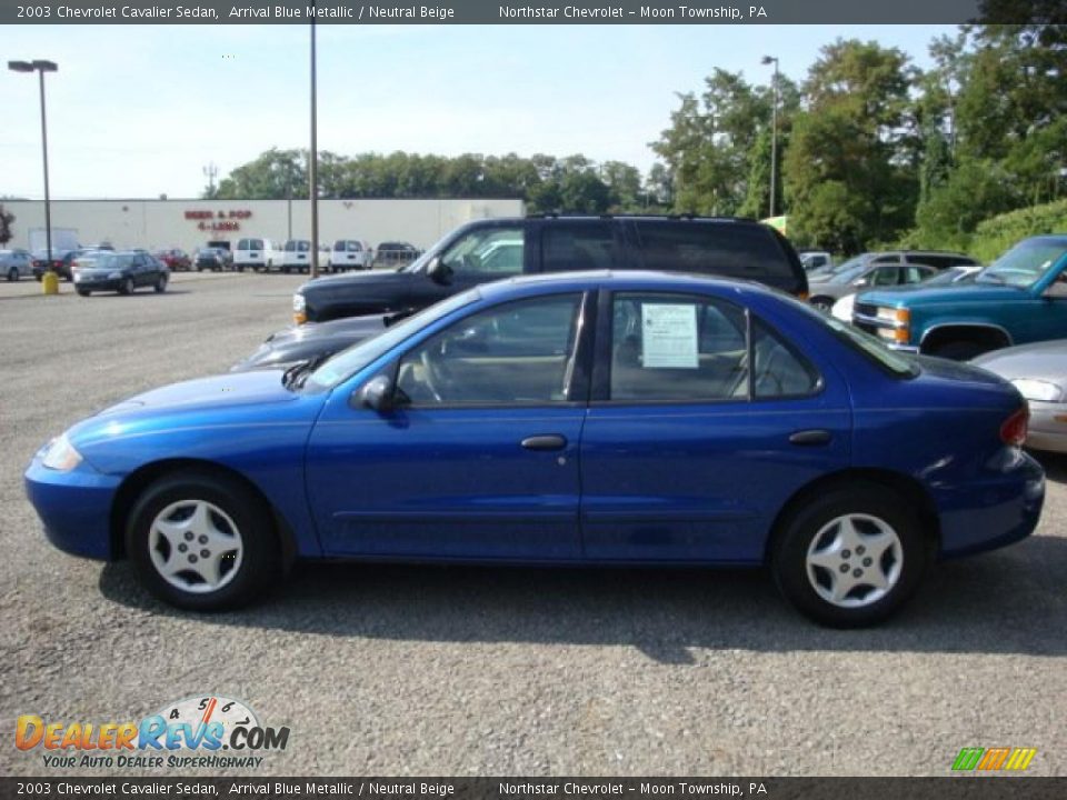 2003 Chevrolet Cavalier Sedan Arrival Blue Metallic / Neutral Beige Photo #4