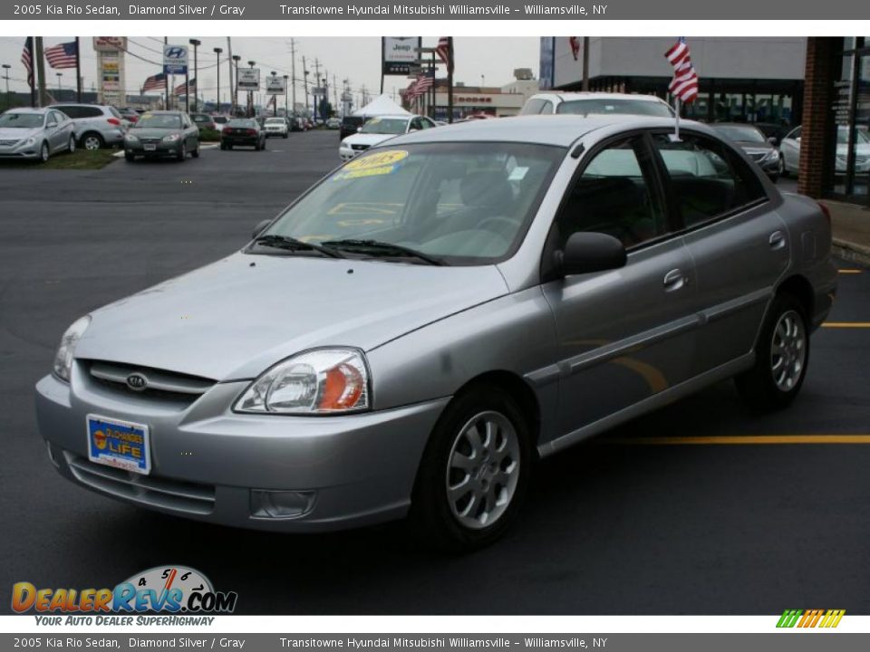 2005 Kia Rio Sedan Diamond Silver / Gray Photo #13