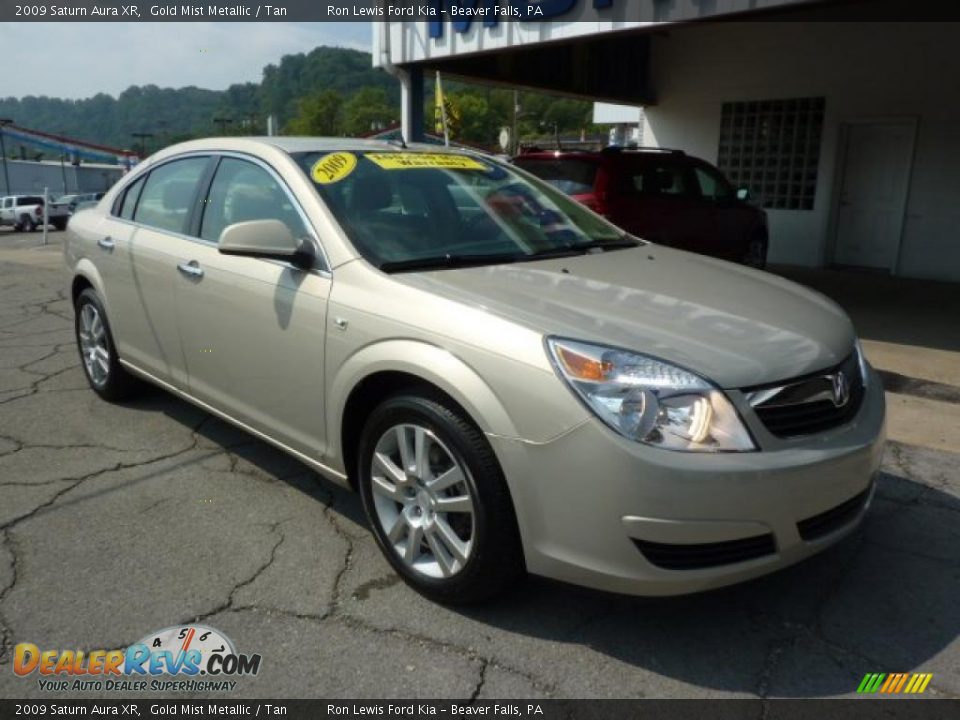 2009 Saturn Aura XR Gold Mist Metallic / Tan Photo #3