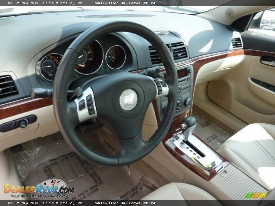 2009 Saturn Aura XR Gold Mist Metallic / Tan Photo #13