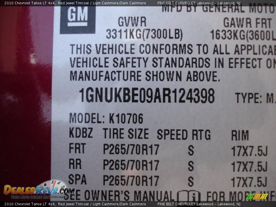 2010 Chevrolet Tahoe LT 4x4 Red Jewel Tintcoat / Light Cashmere/Dark Cashmere Photo #15
