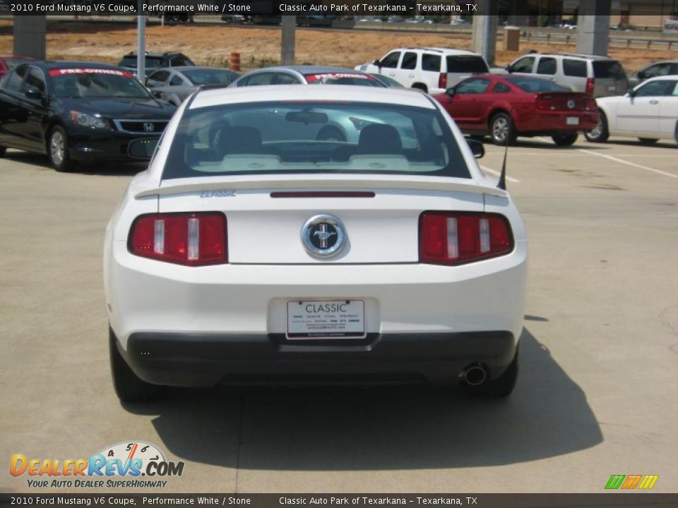 2010 Ford Mustang V6 Coupe Performance White / Stone Photo #4