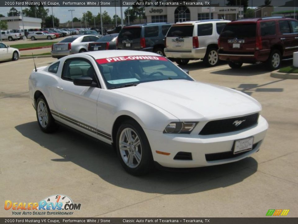 2010 Ford Mustang V6 Coupe Performance White / Stone Photo #7