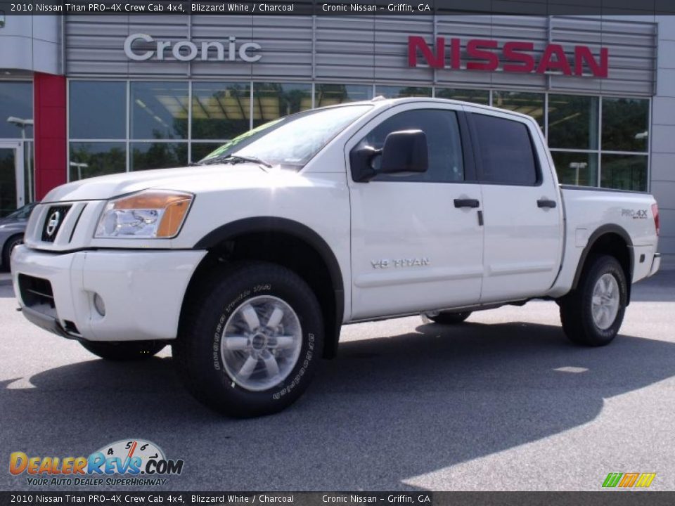 2010 Nissan Titan PRO-4X Crew Cab 4x4 Blizzard White / Charcoal Photo #1