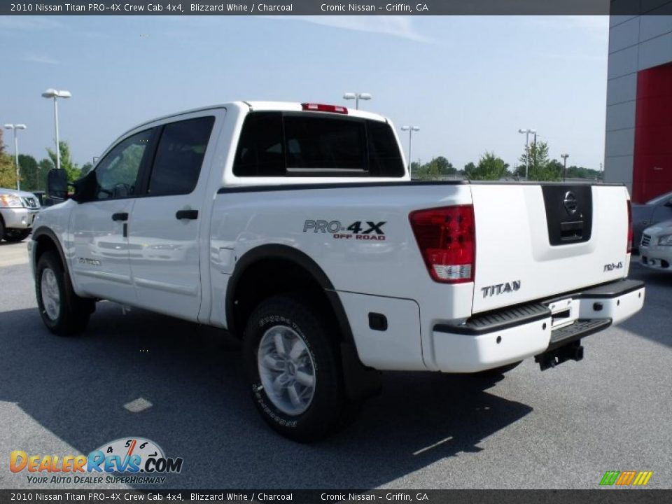 2010 Nissan Titan PRO-4X Crew Cab 4x4 Blizzard White / Charcoal Photo #3