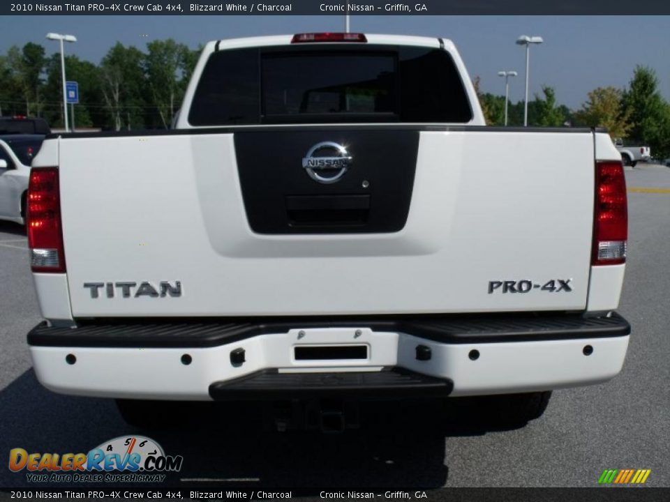 2010 Nissan Titan PRO-4X Crew Cab 4x4 Blizzard White / Charcoal Photo #4