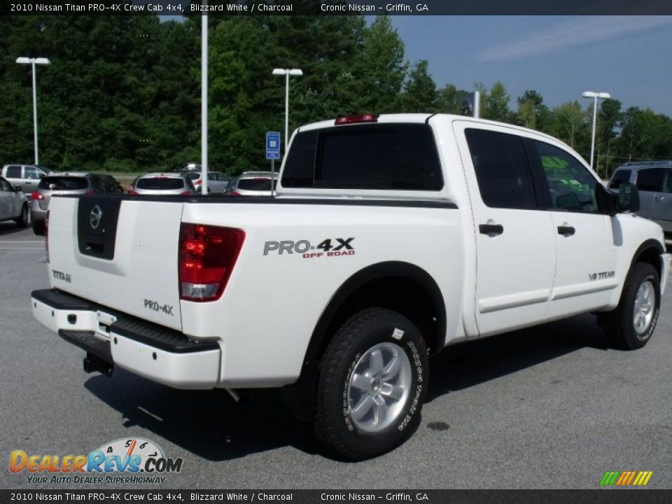 2010 Nissan Titan PRO-4X Crew Cab 4x4 Blizzard White / Charcoal Photo #5