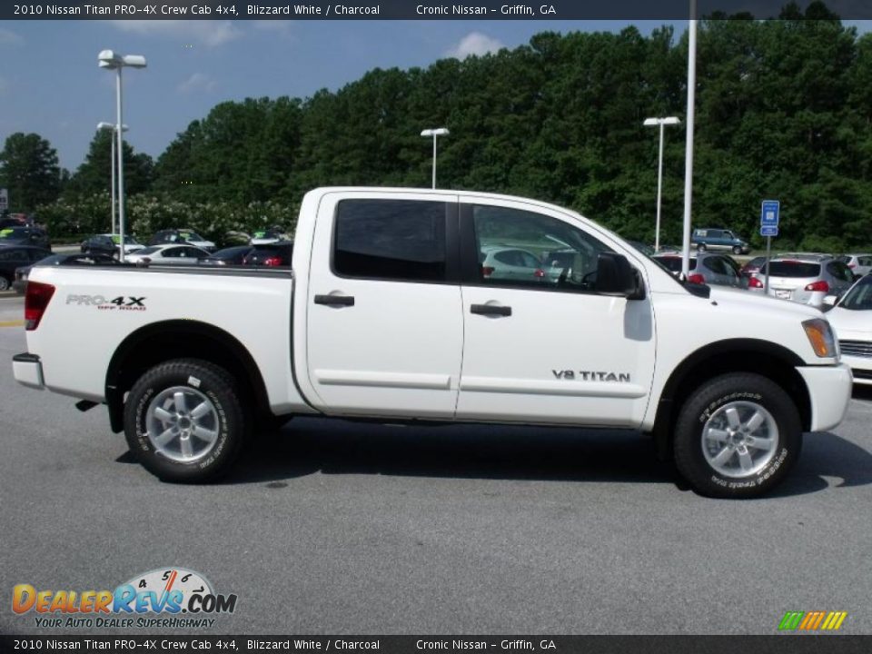 2010 Nissan Titan PRO-4X Crew Cab 4x4 Blizzard White / Charcoal Photo #6