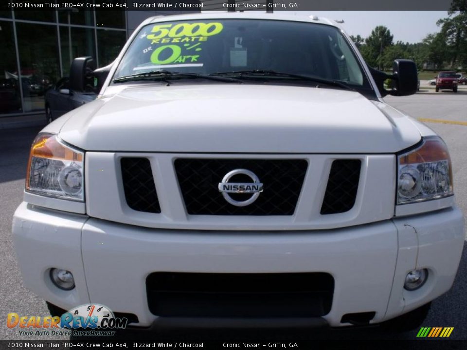 2010 Nissan Titan PRO-4X Crew Cab 4x4 Blizzard White / Charcoal Photo #8