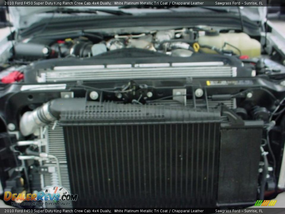 2010 Ford F450 Super Duty King Ranch Crew Cab 4x4 Dually White Platinum Metallic Tri Coat / Chapparal Leather Photo #24