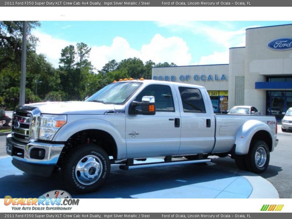 2011 Ford F350 Super Duty XLT Crew Cab 4x4 Dually Ingot Silver Metallic / Steel Photo #1