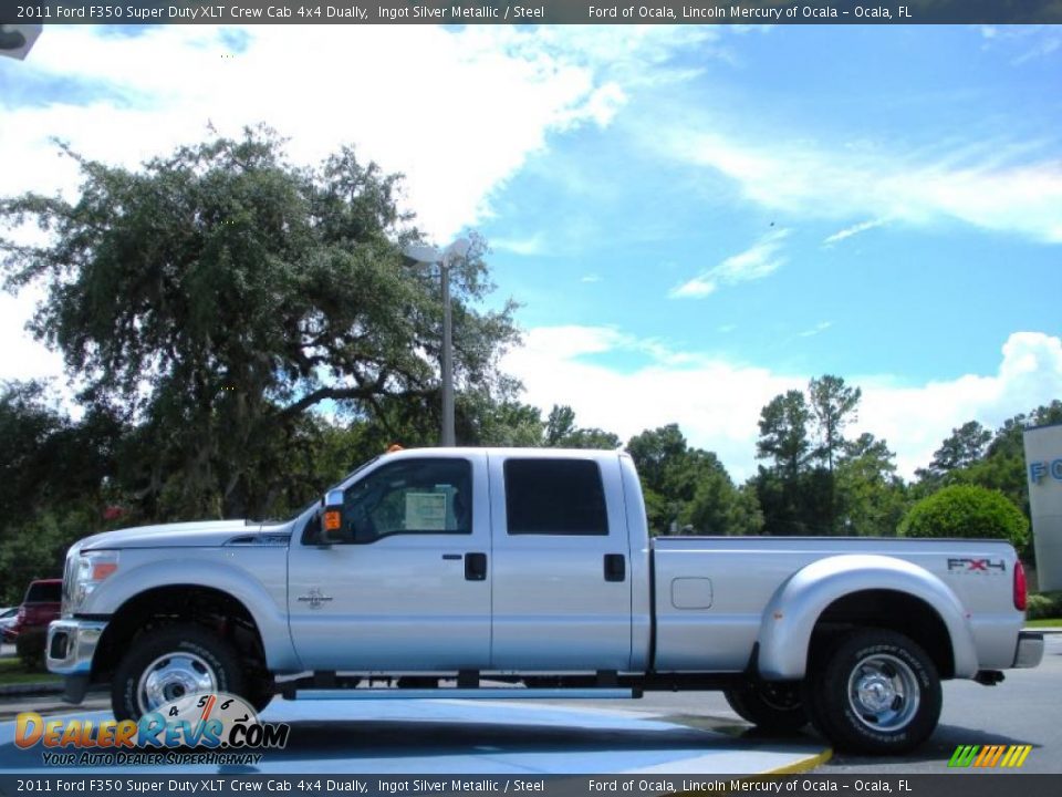 2011 Ford F350 Super Duty XLT Crew Cab 4x4 Dually Ingot Silver Metallic / Steel Photo #2