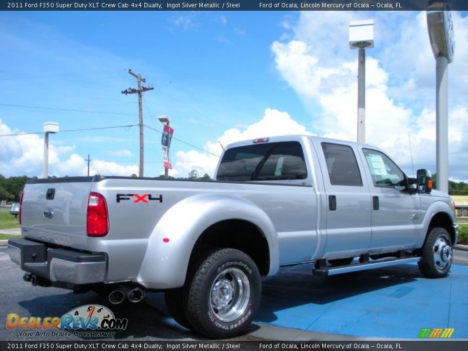 2011 Ford F350 Super Duty XLT Crew Cab 4x4 Dually Ingot Silver Metallic / Steel Photo #3