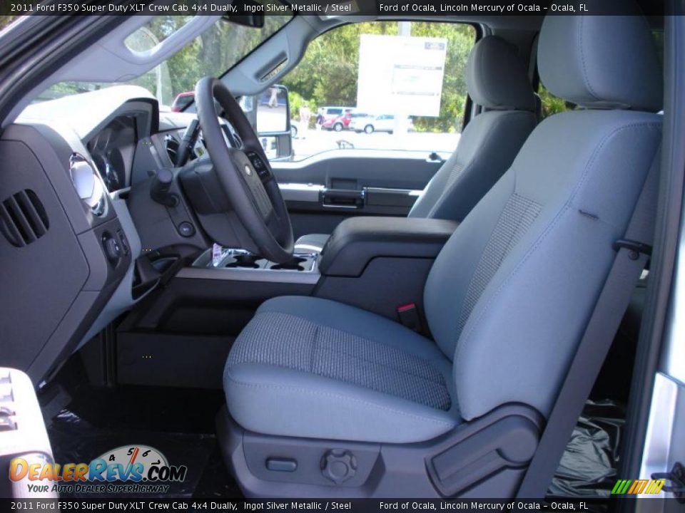 2011 Ford F350 Super Duty XLT Crew Cab 4x4 Dually Ingot Silver Metallic / Steel Photo #6