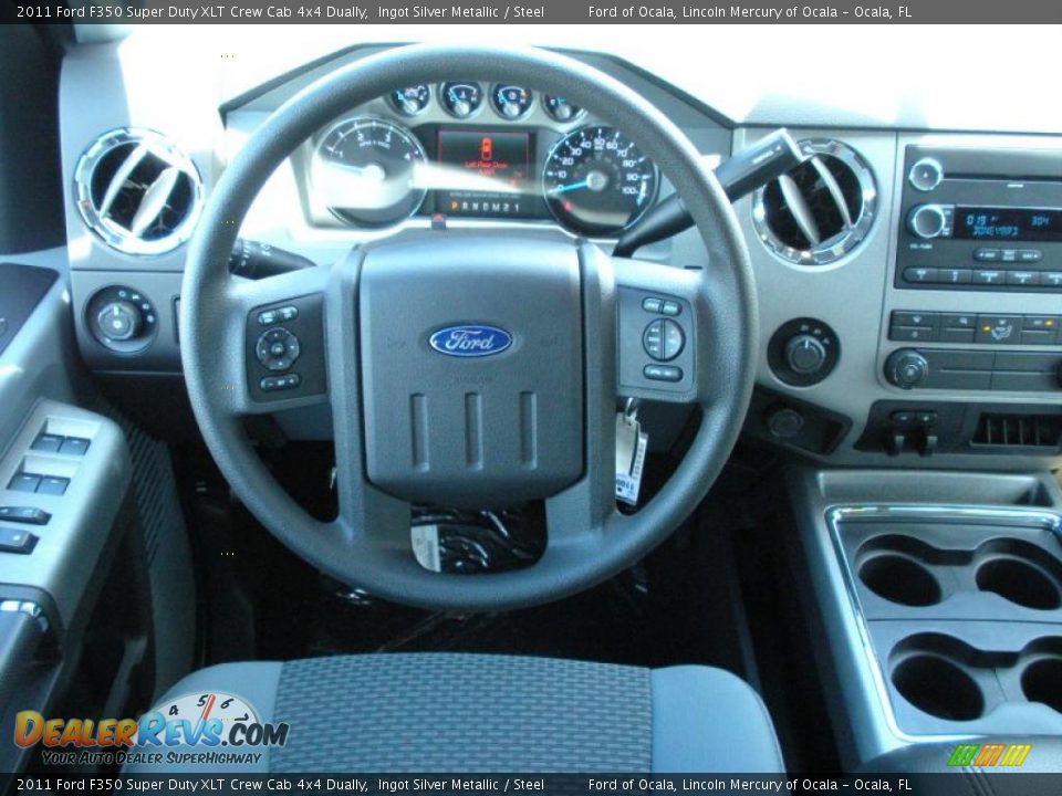 2011 Ford F350 Super Duty XLT Crew Cab 4x4 Dually Ingot Silver Metallic / Steel Photo #8