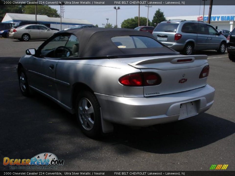 2000 Chevrolet Cavalier Z24 Convertible Ultra Silver Metallic / Neutral Photo #6