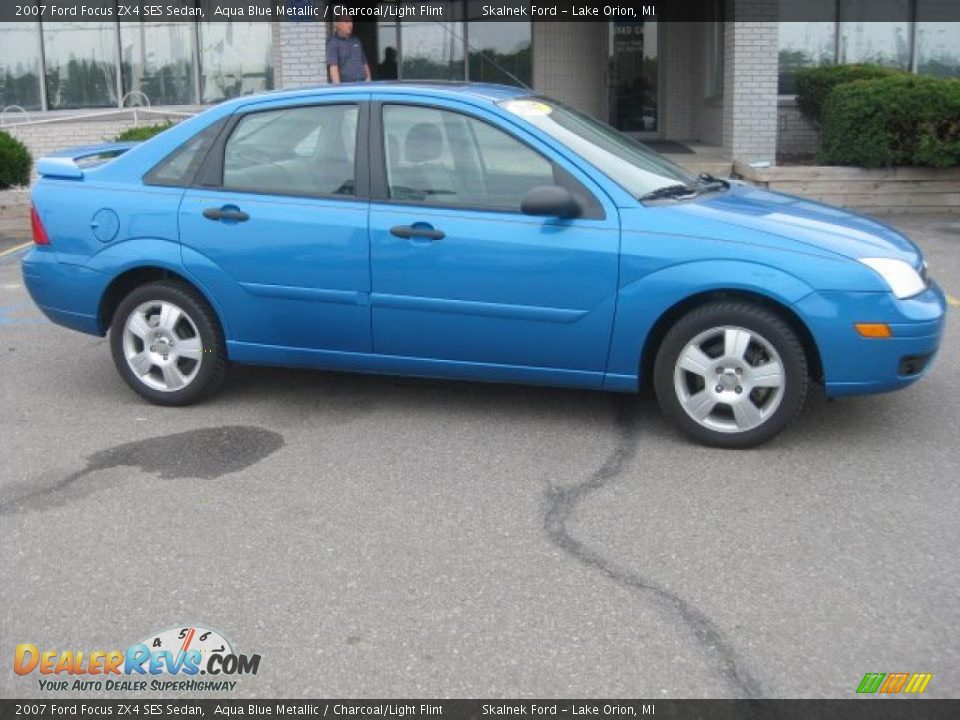 2007 Ford Focus ZX4 SES Sedan Aqua Blue Metallic / Charcoal/Light Flint Photo #1