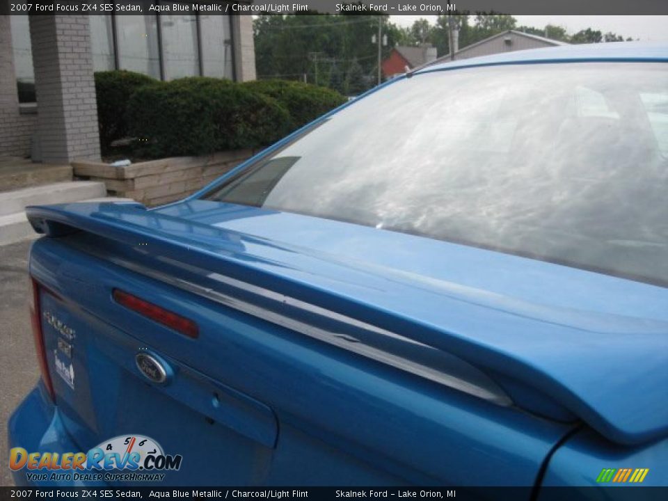 2007 Ford Focus ZX4 SES Sedan Aqua Blue Metallic / Charcoal/Light Flint Photo #14