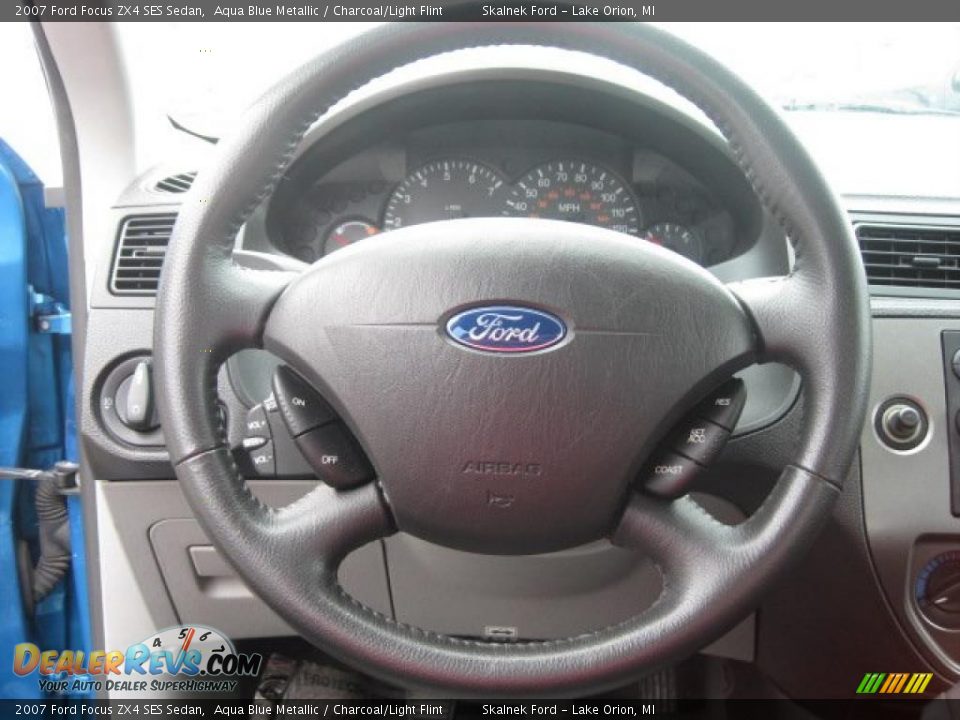2007 Ford Focus ZX4 SES Sedan Aqua Blue Metallic / Charcoal/Light Flint Photo #24
