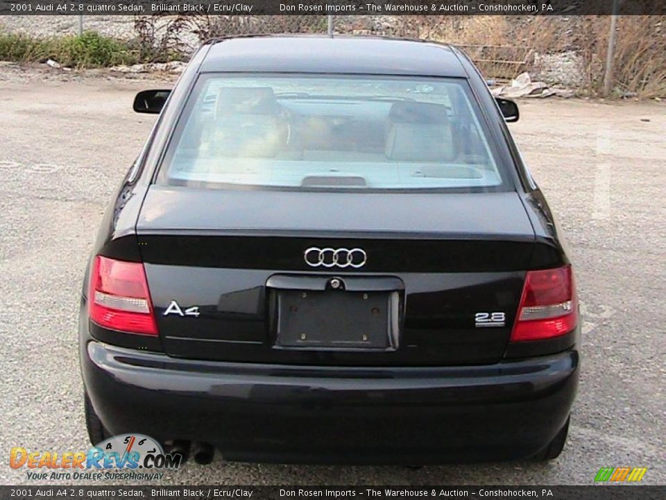 2001 Audi A4 2.8 quattro Sedan Brilliant Black / Ecru/Clay Photo #7