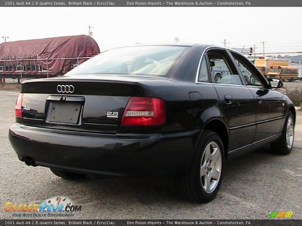 2001 Audi A4 2.8 quattro Sedan Brilliant Black / Ecru/Clay Photo #9