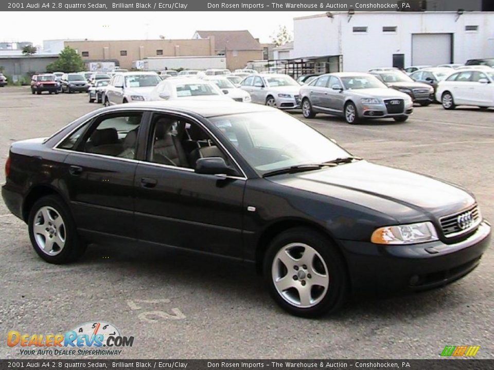 2001 Audi A4 2.8 quattro Sedan Brilliant Black / Ecru/Clay Photo #12