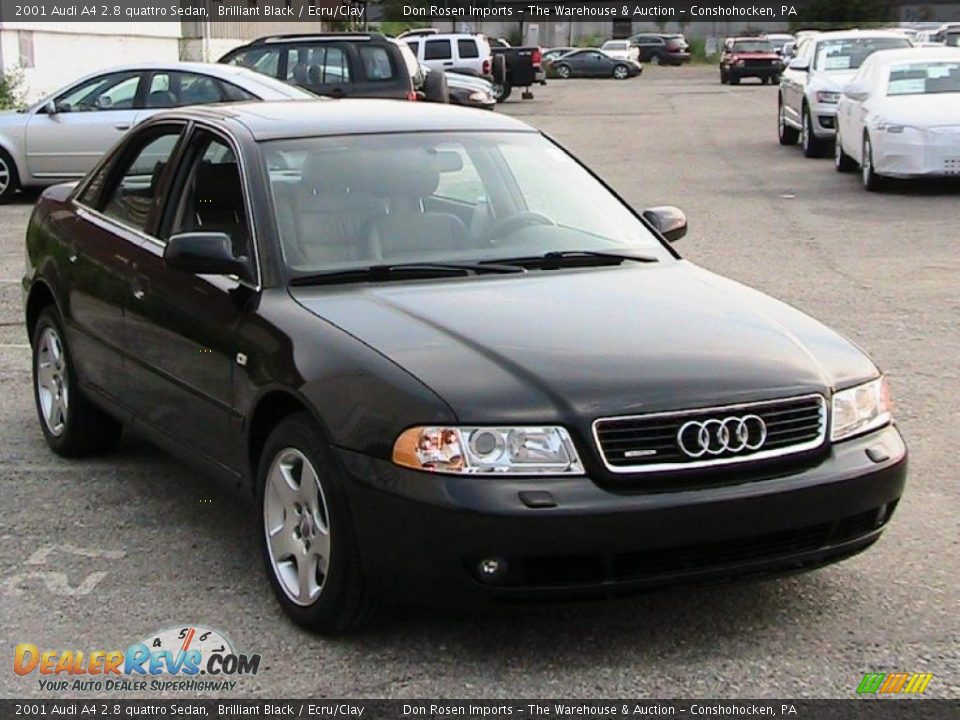 2001 Audi A4 2.8 quattro Sedan Brilliant Black / Ecru/Clay Photo #13