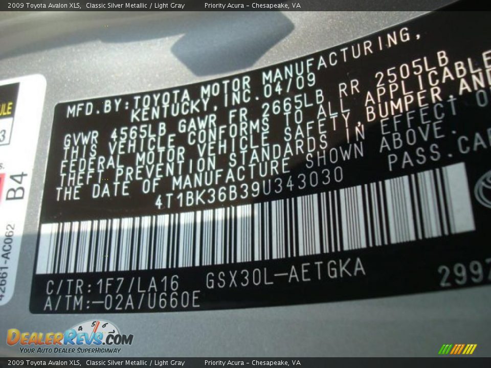 2009 Toyota Avalon XLS Classic Silver Metallic / Light Gray Photo #33