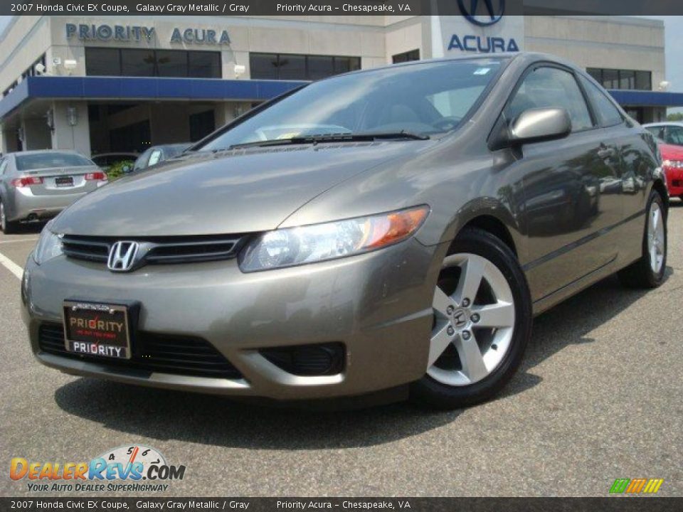2007 Honda Civic EX Coupe Galaxy Gray Metallic / Gray Photo #1