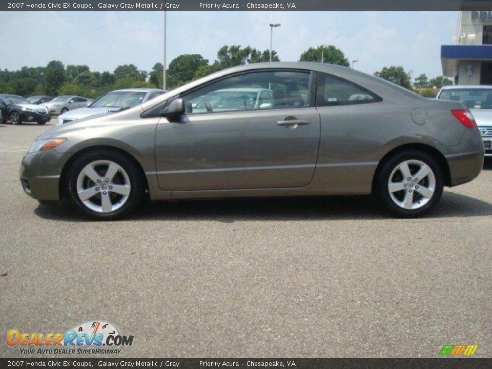 2007 Honda Civic EX Coupe Galaxy Gray Metallic / Gray Photo #3