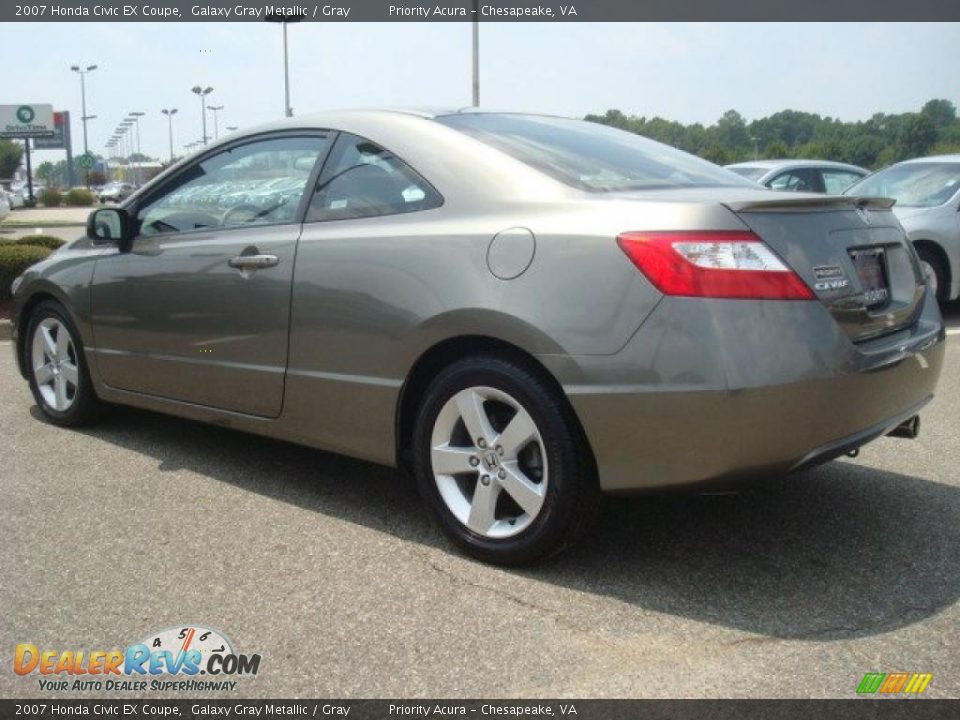 2007 Honda Civic EX Coupe Galaxy Gray Metallic / Gray Photo #4