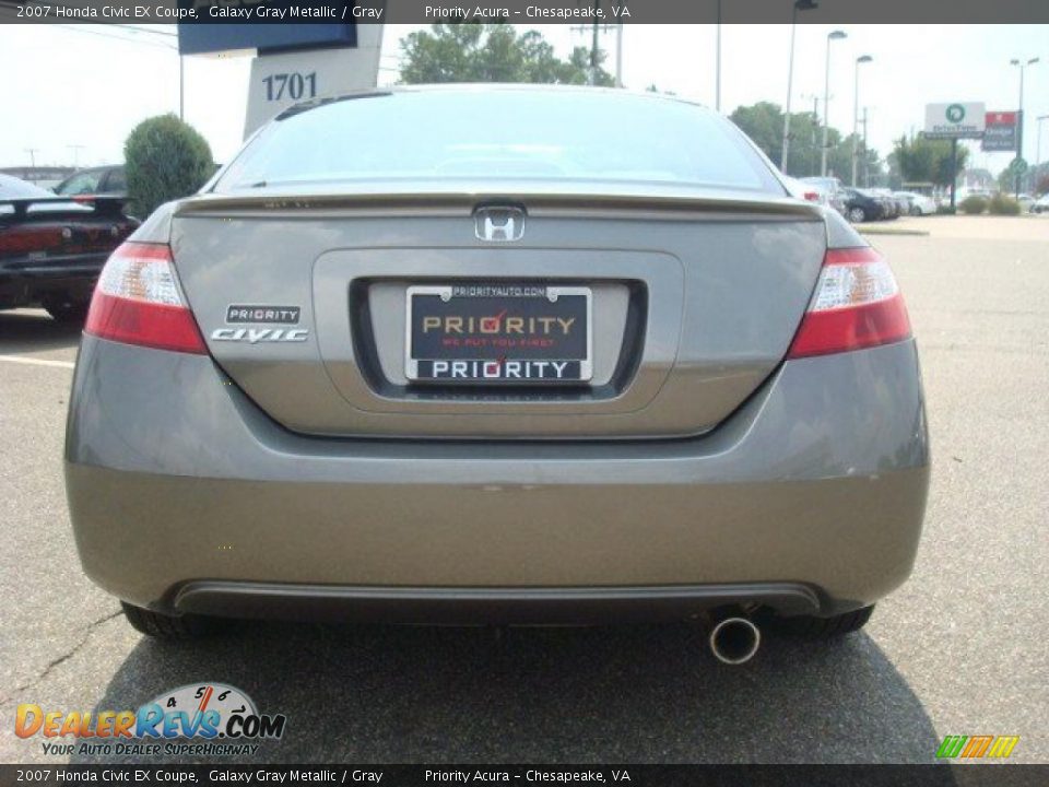 2007 Honda Civic EX Coupe Galaxy Gray Metallic / Gray Photo #5
