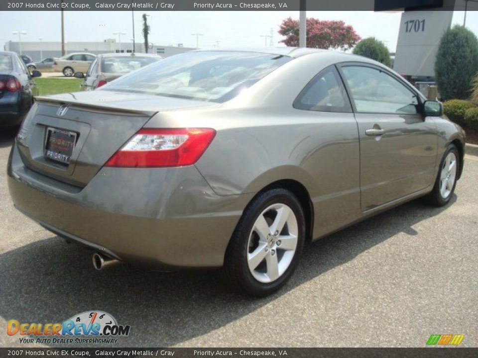 2007 Honda Civic EX Coupe Galaxy Gray Metallic / Gray Photo #6