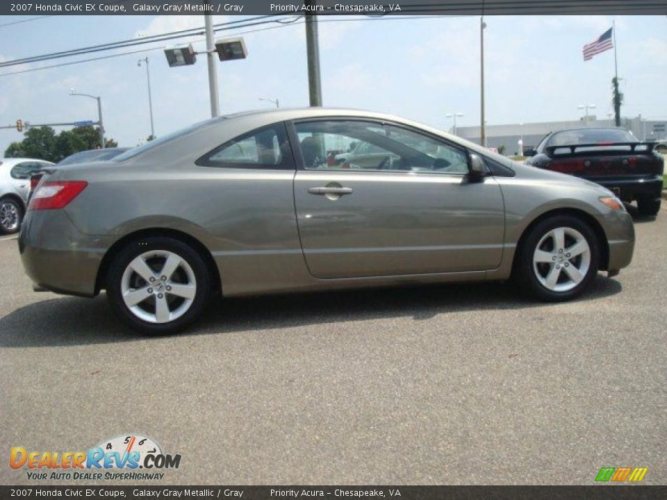 2007 Honda Civic EX Coupe Galaxy Gray Metallic / Gray Photo #7