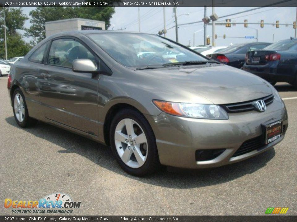 2007 Honda Civic EX Coupe Galaxy Gray Metallic / Gray Photo #8